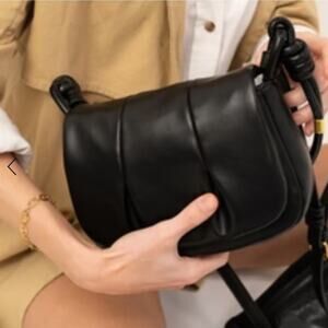 Rachel Zoe Jacquelyn Vegan Leather Bag in Black Adjustable Handbag Crossbody NEW